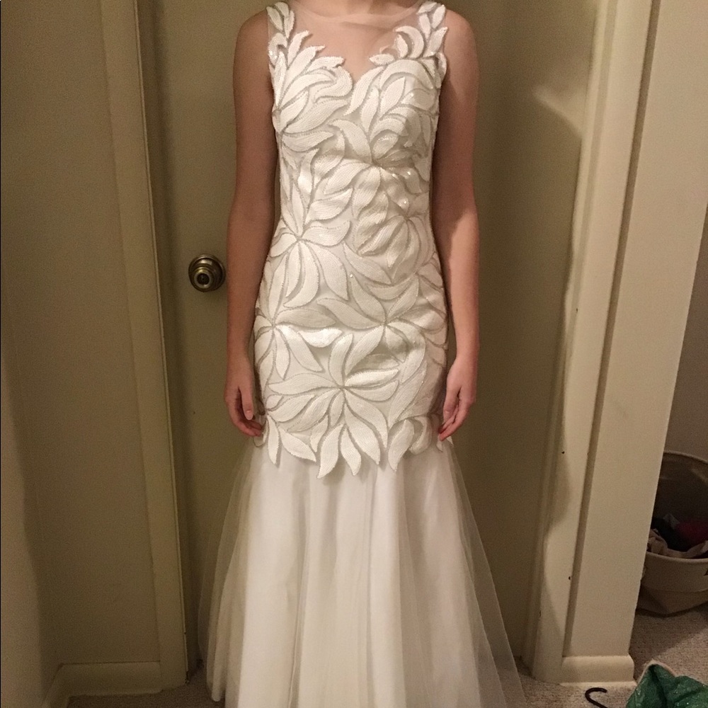 One-of-a-kind White Fit and Flair Gown!!!